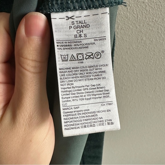 Gap Green Velvet Long Sleeve Shift Midi Dress Small Tall - Picture 6 of 11